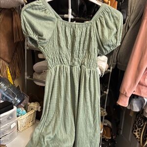 Poof! Women's Mini Dress in Sage Green